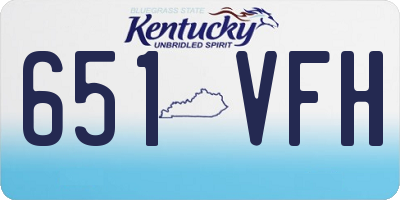 KY license plate 651VFH