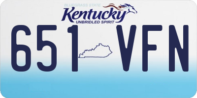 KY license plate 651VFN