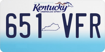 KY license plate 651VFR