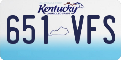 KY license plate 651VFS