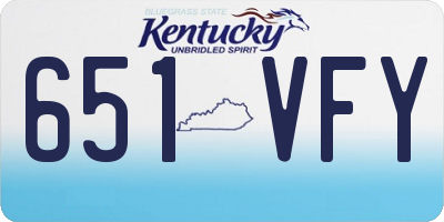 KY license plate 651VFY