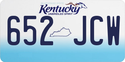 KY license plate 652JCW