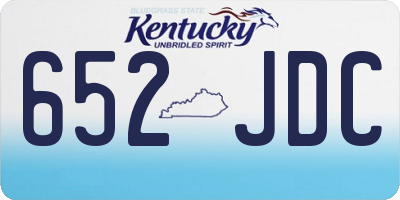 KY license plate 652JDC