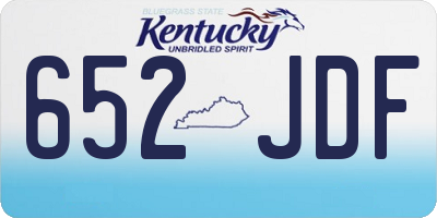 KY license plate 652JDF
