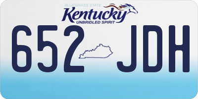 KY license plate 652JDH