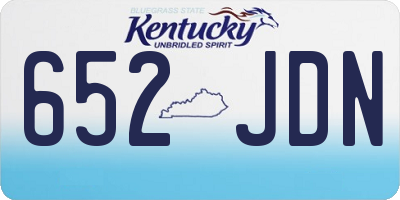 KY license plate 652JDN