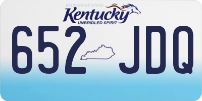 KY license plate 652JDQ
