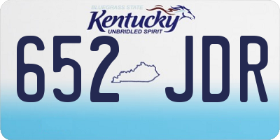 KY license plate 652JDR