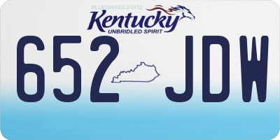 KY license plate 652JDW