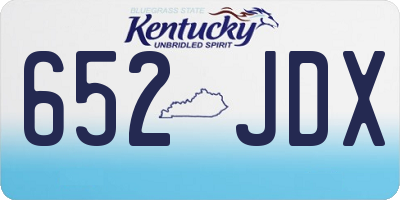 KY license plate 652JDX