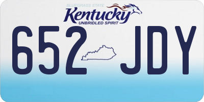KY license plate 652JDY