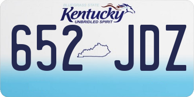 KY license plate 652JDZ