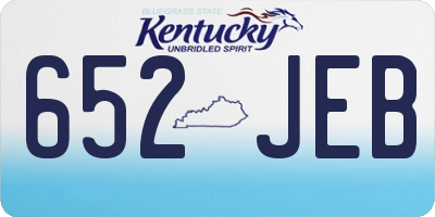 KY license plate 652JEB