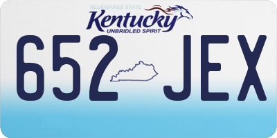 KY license plate 652JEX