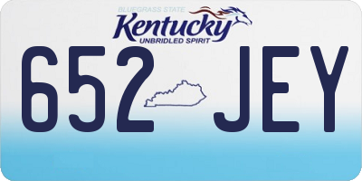 KY license plate 652JEY
