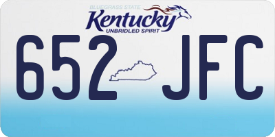KY license plate 652JFC