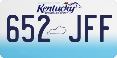 KY license plate 652JFF