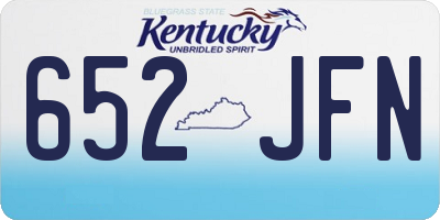 KY license plate 652JFN