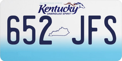 KY license plate 652JFS