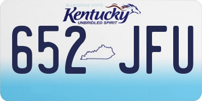 KY license plate 652JFU