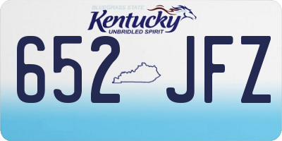 KY license plate 652JFZ