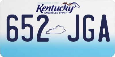 KY license plate 652JGA