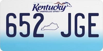 KY license plate 652JGE