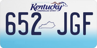 KY license plate 652JGF