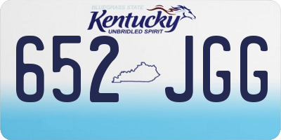 KY license plate 652JGG