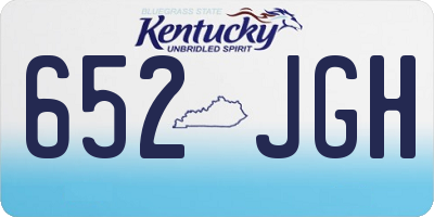 KY license plate 652JGH