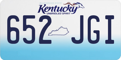KY license plate 652JGI