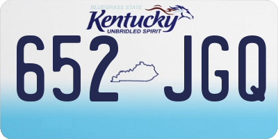 KY license plate 652JGQ