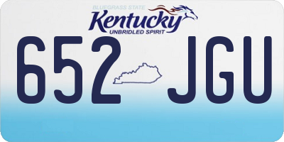 KY license plate 652JGU