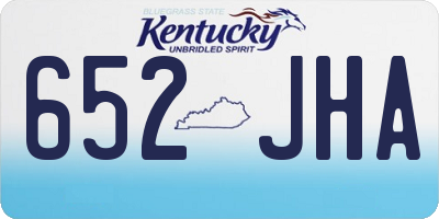 KY license plate 652JHA