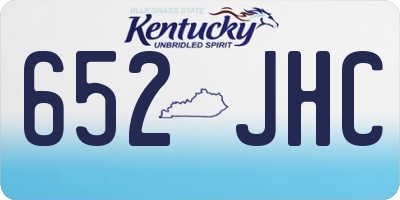 KY license plate 652JHC