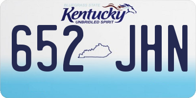 KY license plate 652JHN