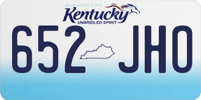 KY license plate 652JHO