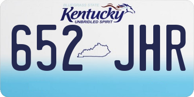 KY license plate 652JHR