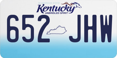 KY license plate 652JHW