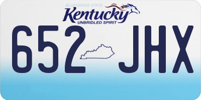 KY license plate 652JHX