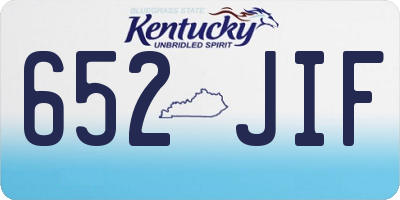 KY license plate 652JIF