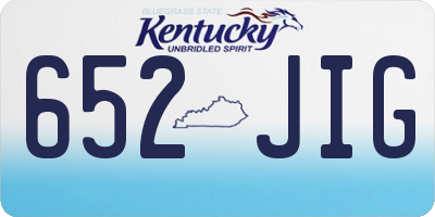 KY license plate 652JIG
