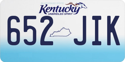 KY license plate 652JIK
