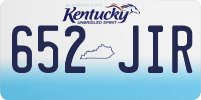 KY license plate 652JIR