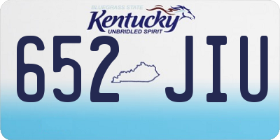 KY license plate 652JIU