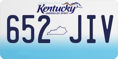 KY license plate 652JIV