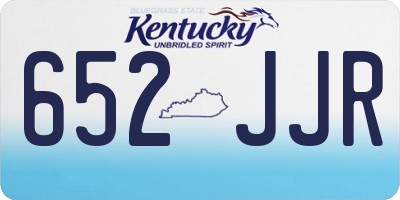 KY license plate 652JJR