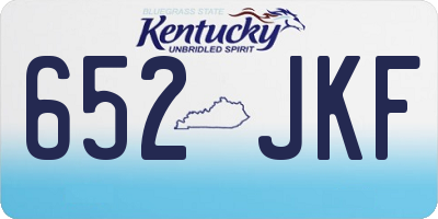 KY license plate 652JKF