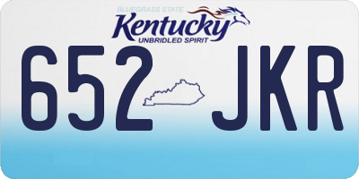 KY license plate 652JKR