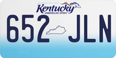 KY license plate 652JLN